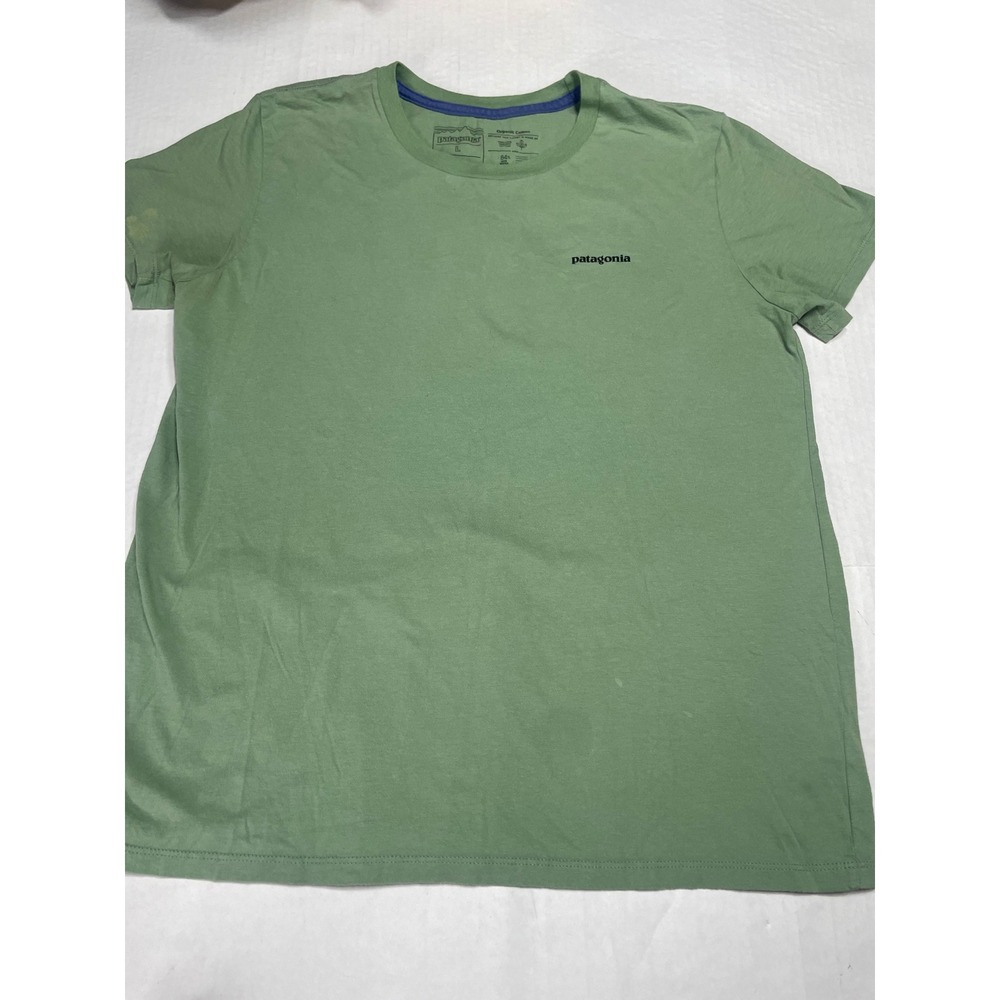 Patagonia Mens Organic Cotton P-6 Logo Graphic T-Shirt Green Large Short Sleeve